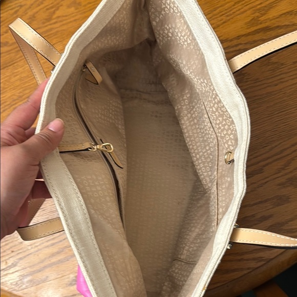 Kate Spade Cream and Pink Tote Bag with Leather Straps - Picture 4 of 5